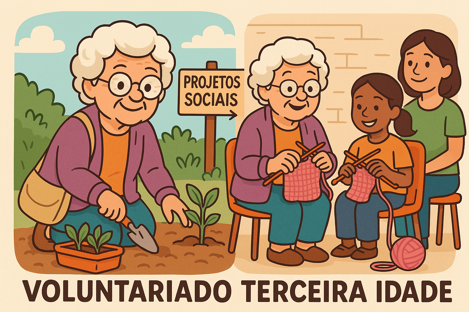 voluntariado na terceira idade avó participando de projetos sociais com foco em voluntariado terceira idade.